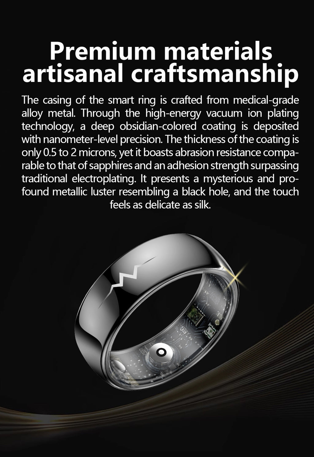 New smart ring Q520 lover's gift ceramic material heart rate sleep blood sugar exercise monitoring hot sale！