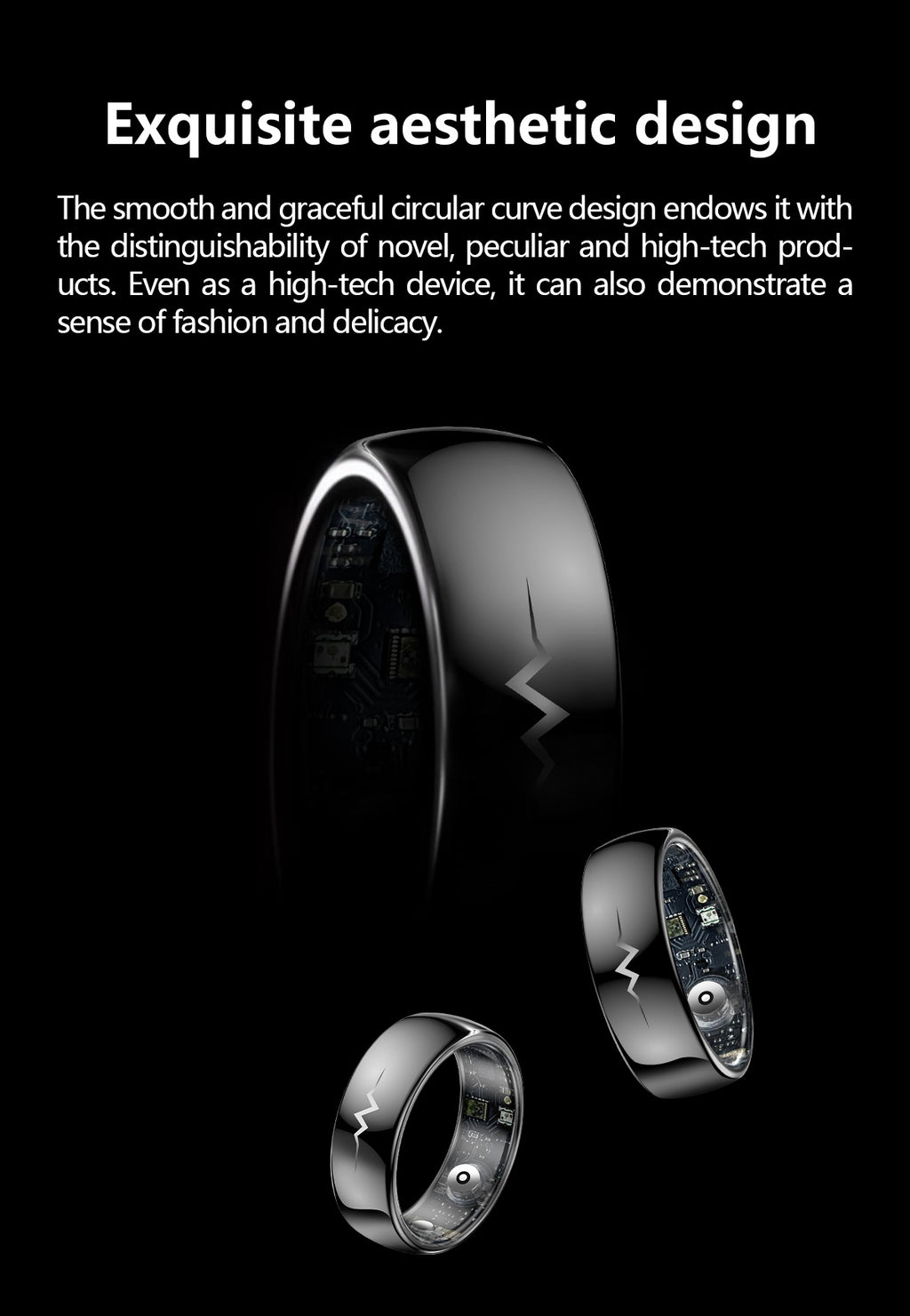New smart ring Q520 lover's gift ceramic material heart rate sleep blood sugar exercise monitoring hot sale！