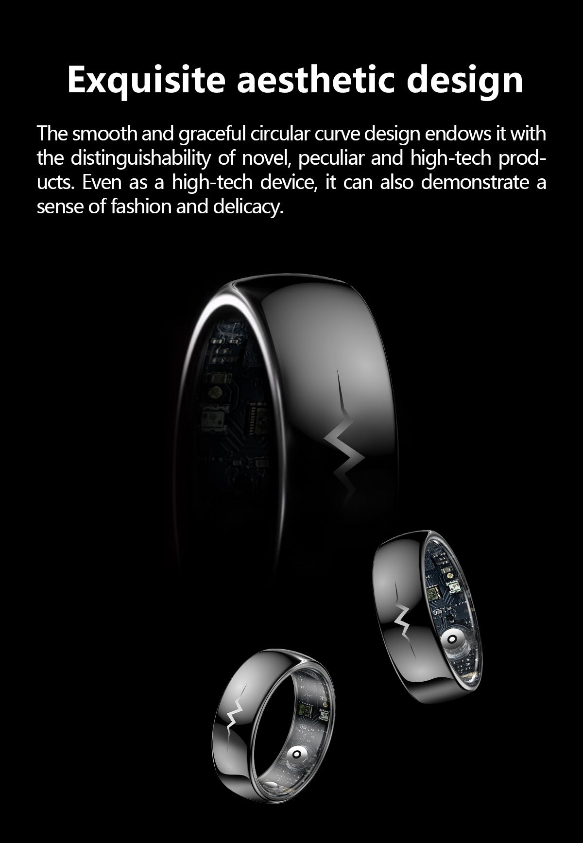 New smart ring Q520 lover's gift ceramic material heart rate sleep blood sugar exercise monitoring hot sale！