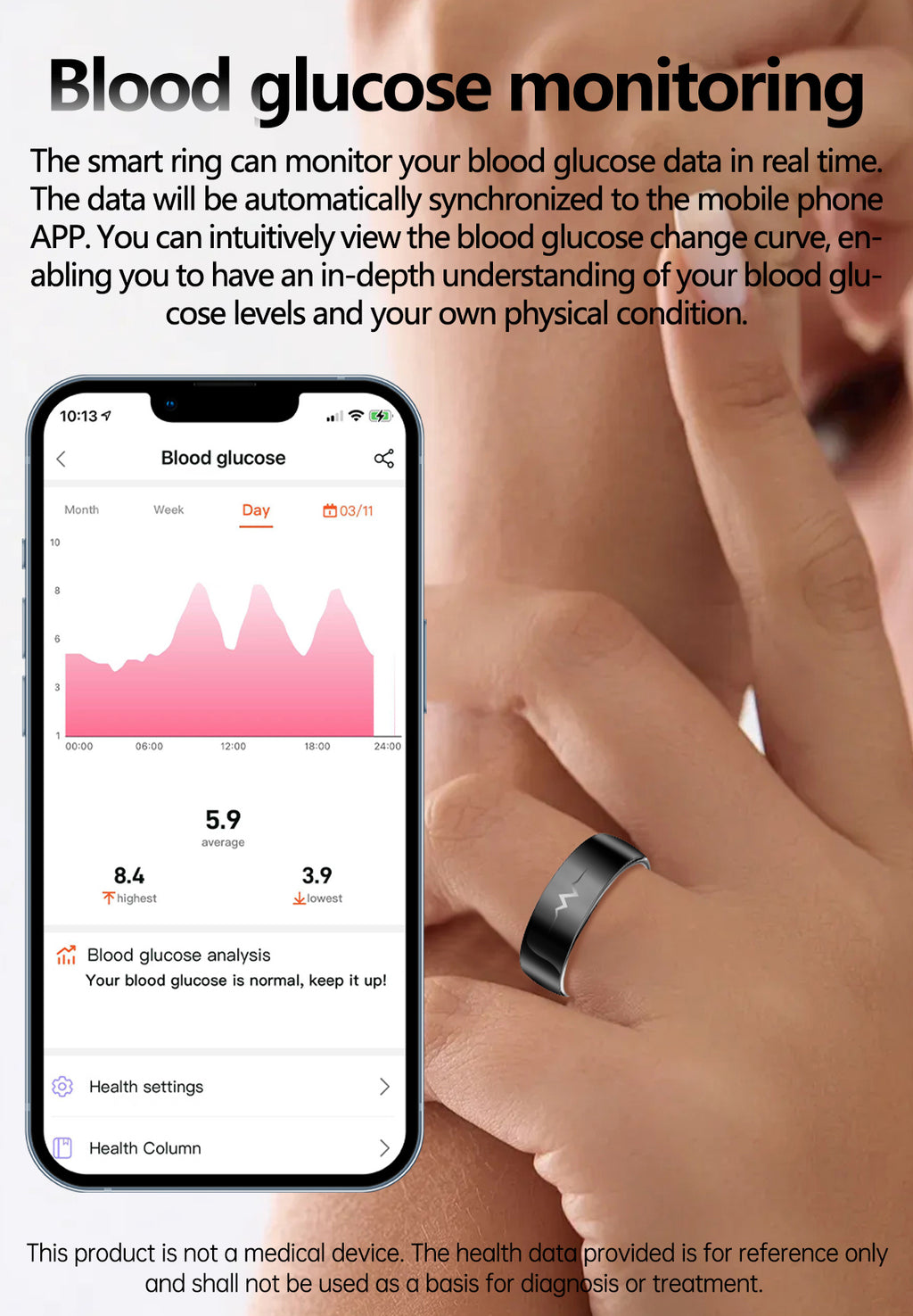 New smart ring Q520 lover's gift ceramic material heart rate sleep blood sugar exercise monitoring hot sale！