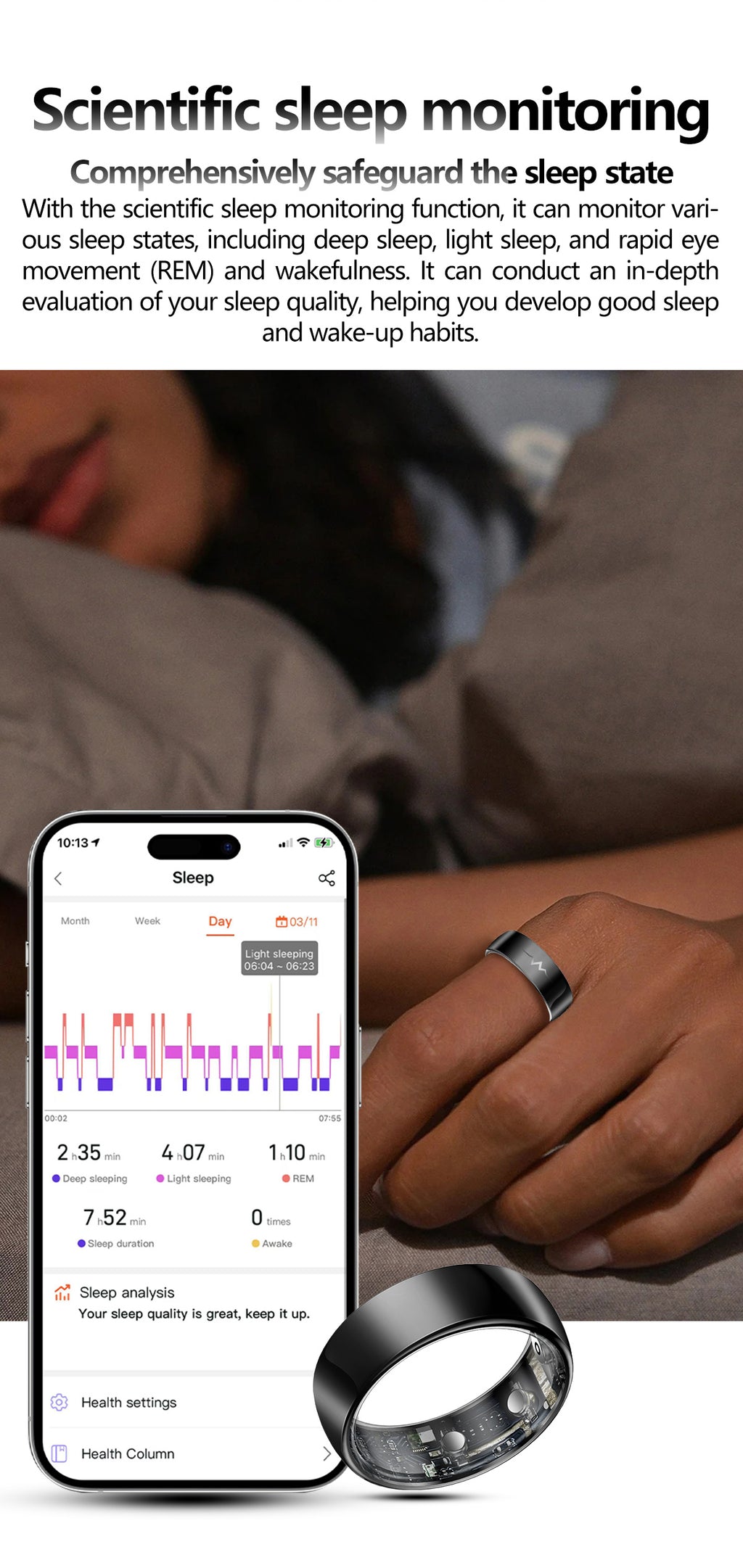 New smart ring Q520 lover's gift ceramic material heart rate sleep blood sugar exercise monitoring hot sale！
