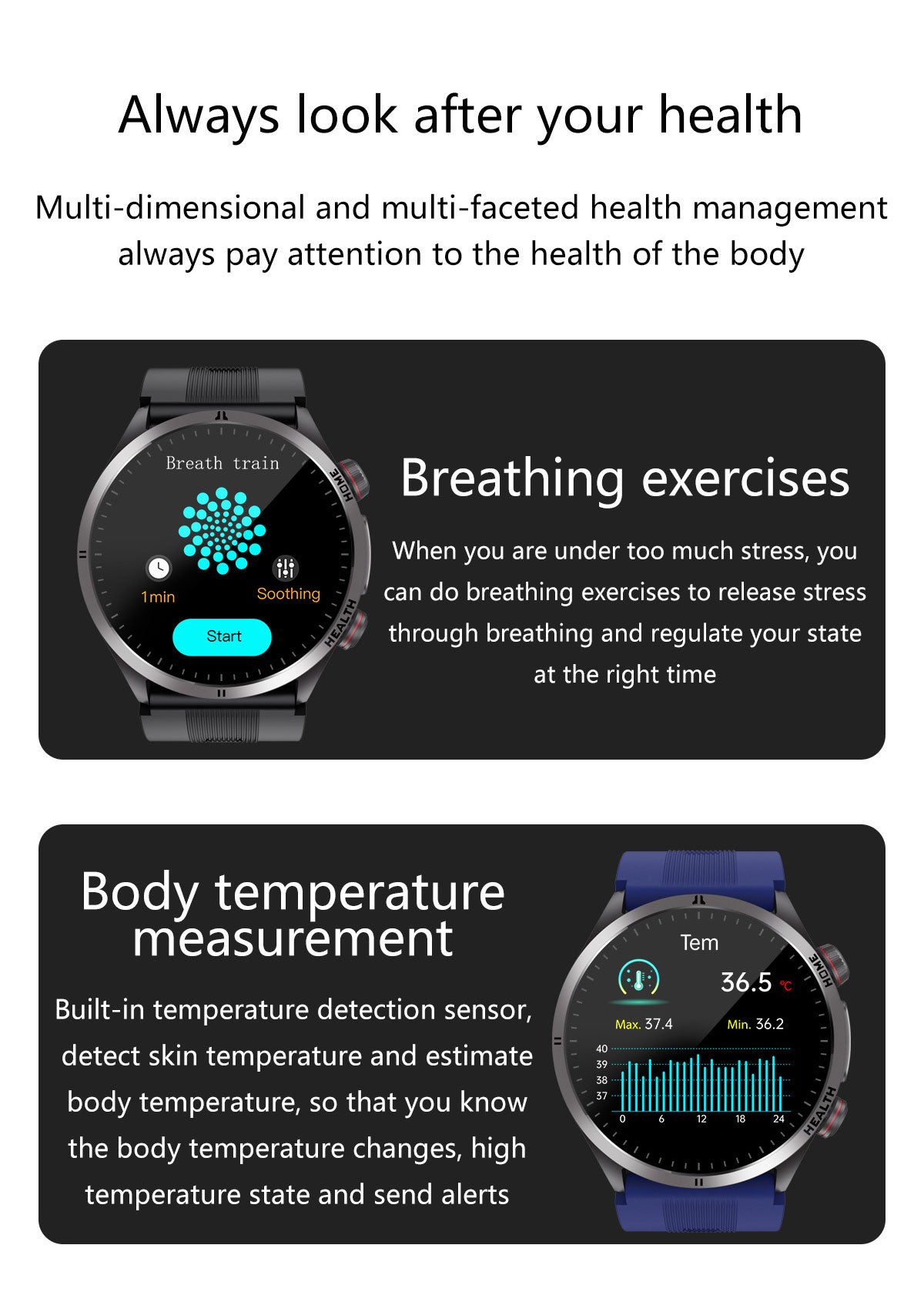 New smartwatch S26 Air pump+airbag true blood pressure accurate test Bluetooth call ECG electrocardiogram blood sugar uric acid blood lipid body temperature blood oxygen sleep monitoring breathing training ECG NFC SOS