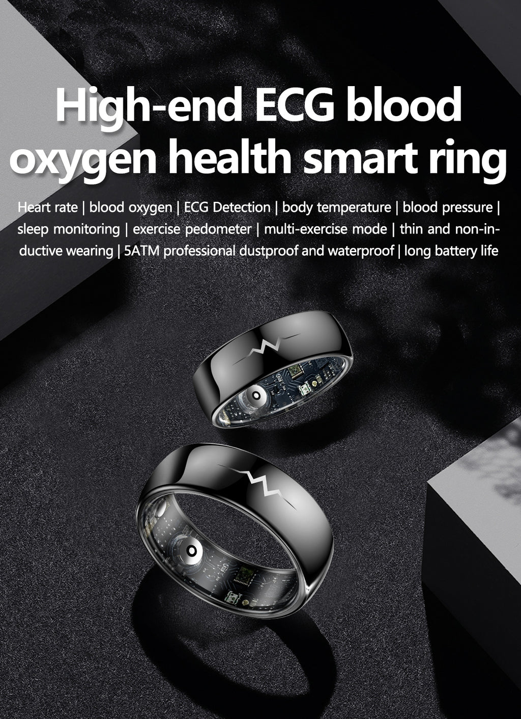 New smart ring Q520 lover's gift ceramic material heart rate sleep blood sugar exercise monitoring hot sale！