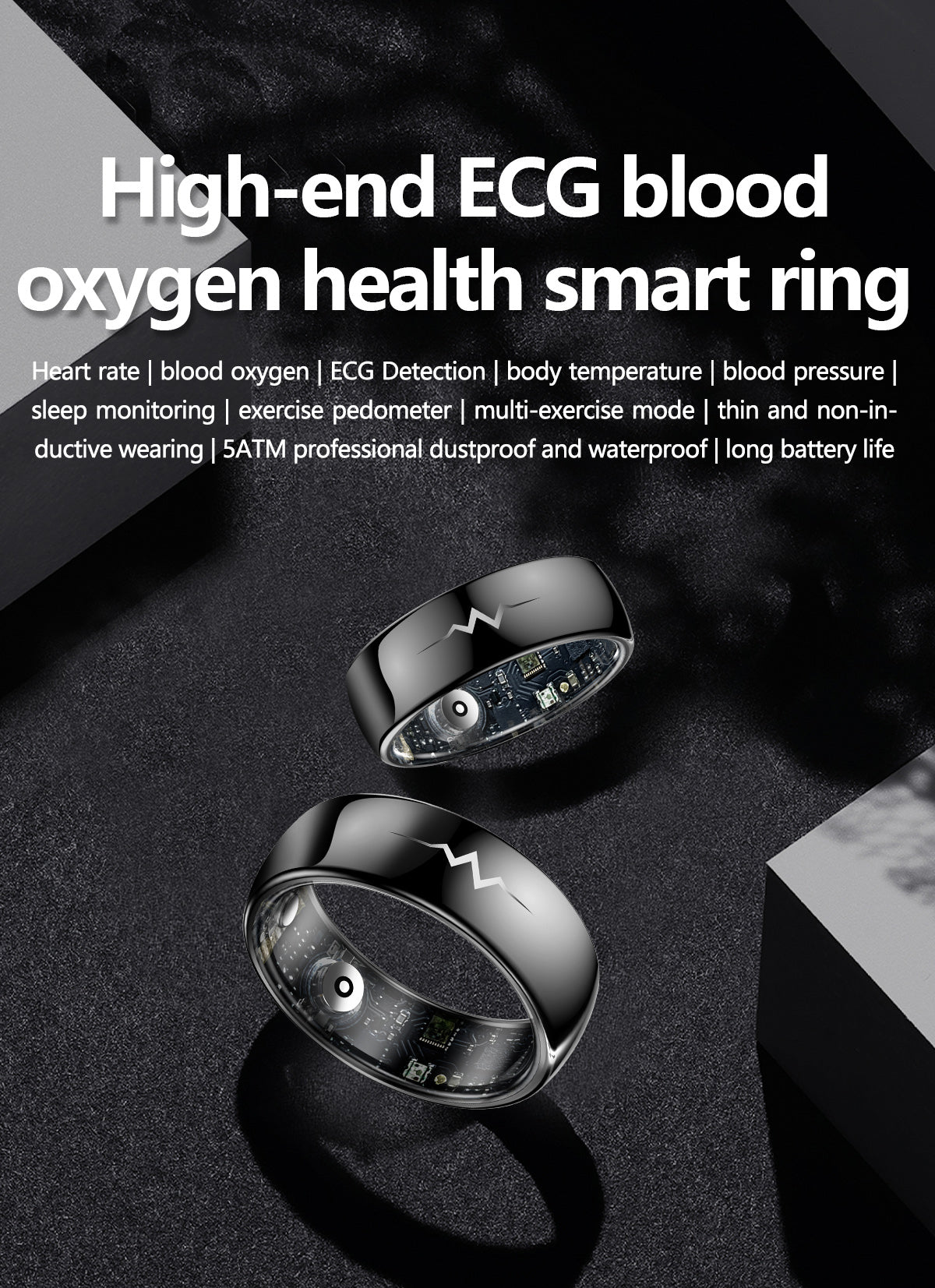 New smart ring Q520 lover's gift ceramic material heart rate sleep blood sugar exercise monitoring hot sale！