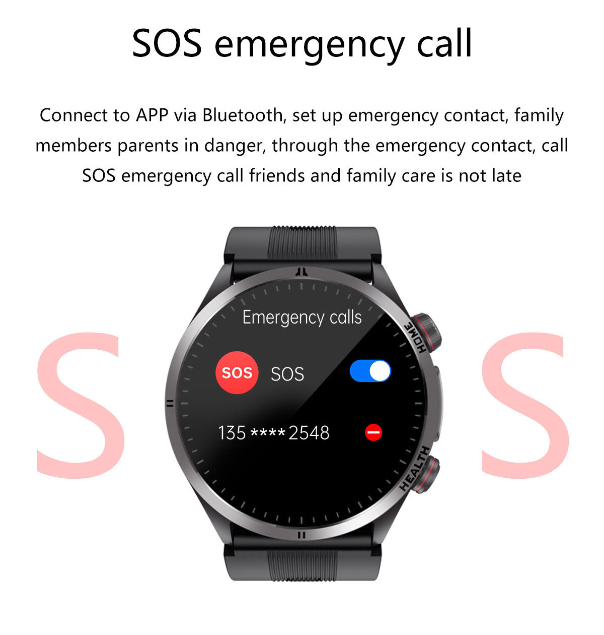 New smartwatch S26 Air pump+airbag true blood pressure accurate test Bluetooth call ECG electrocardiogram blood sugar uric acid blood lipid body temperature blood oxygen sleep monitoring breathing training ECG NFC SOS