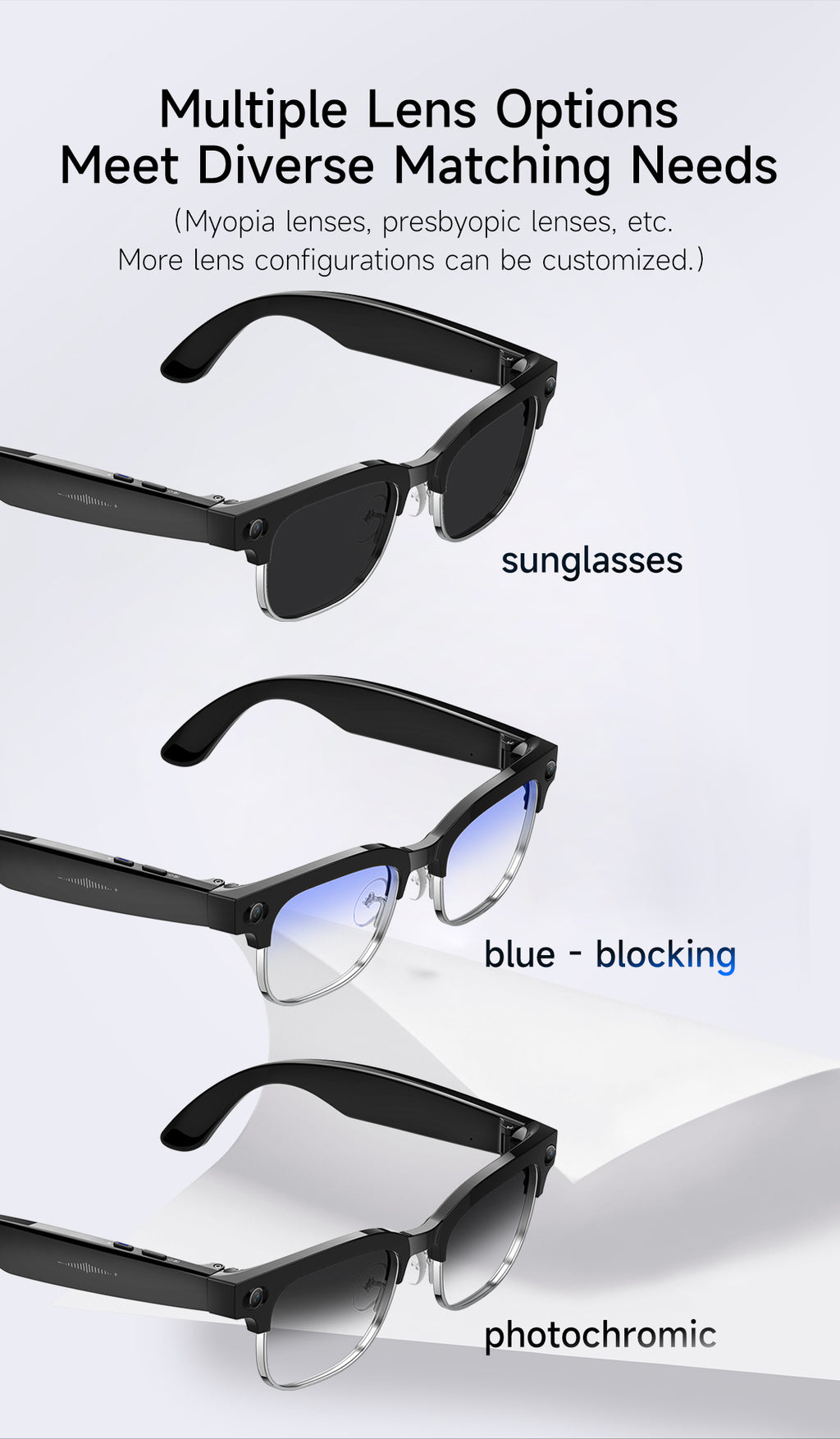 Smart glasses Photography glasses W630 AI translation Wi-Fi slide-to-touch New Fashion Arrivals.