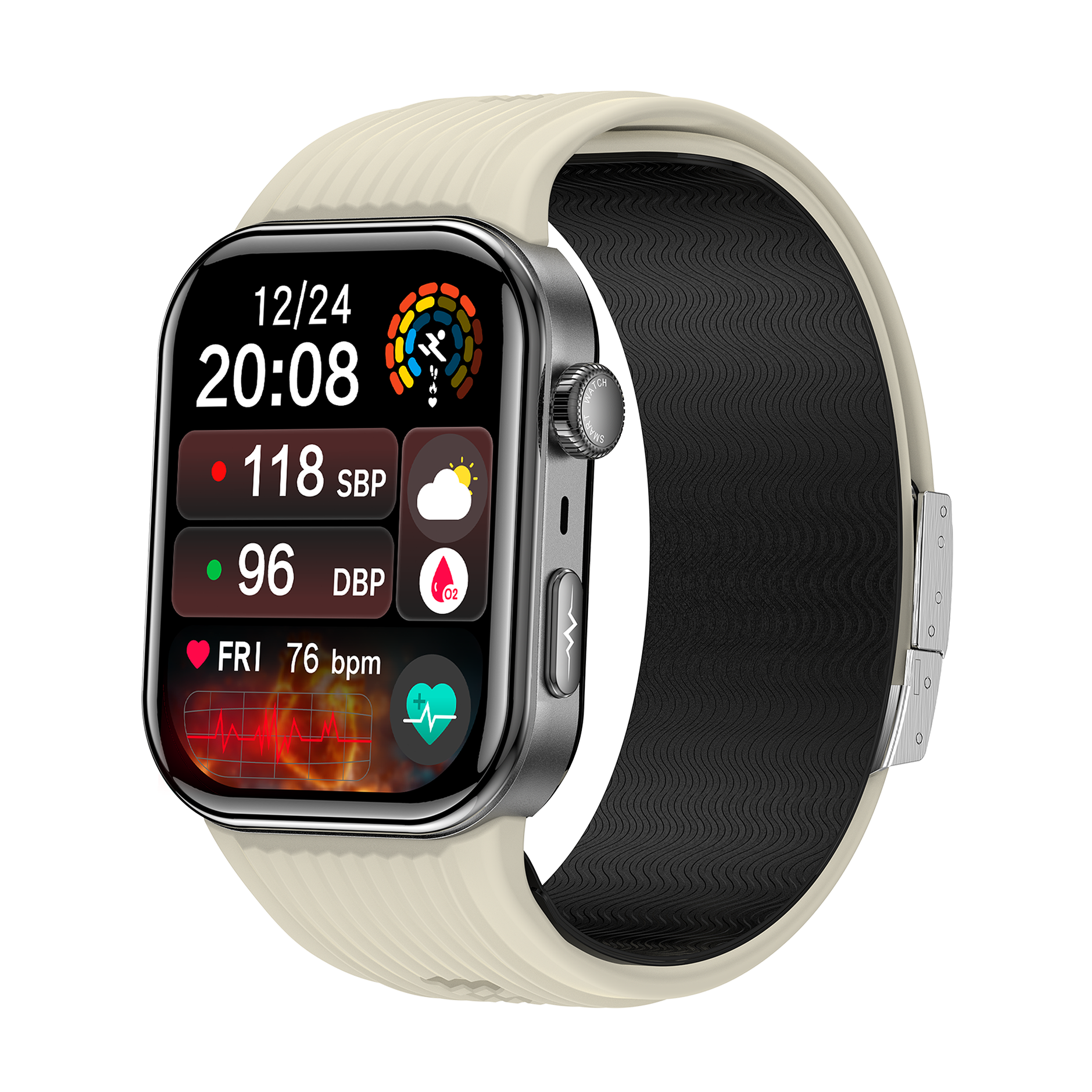 New smartwatch S191 Air pump+airbag type true blood pressure accurate test Bluetooth call ECG electrocardiogram blood sugar uric acid blood lipid body temperature blood oxygen sleep monitoring breathing training.