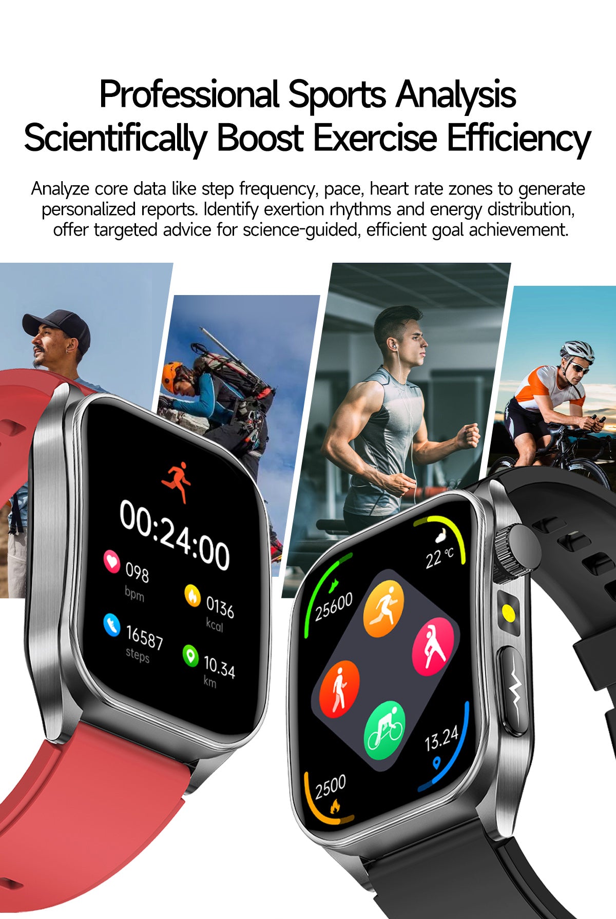 New smartwatch E810 Dual probe laser health therapy function Bluetooth call ECG electrocardiogram blood sugar uric acid blood lipid body temperature blood oxygen sleep monitoring breathing training.
