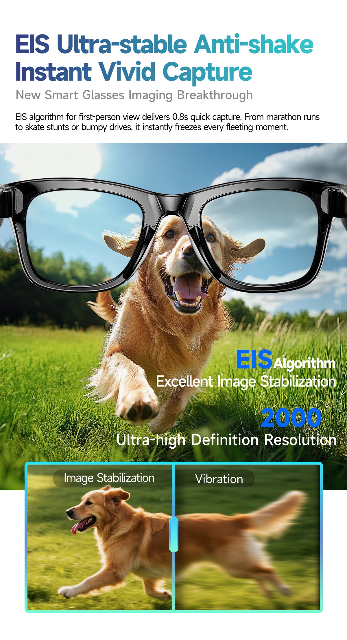 Smart glasses Photography glasses W610 AI translation 8 million pixels Wi-Fi slide-to-touch New Fashion Arrivals.