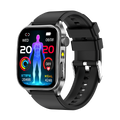 New smartwatch E810 Dual probe laser health therapy function Bluetooth call ECG electrocardiogram blood sugar uric acid blood lipid body temperature blood oxygen sleep monitoring breathing training.