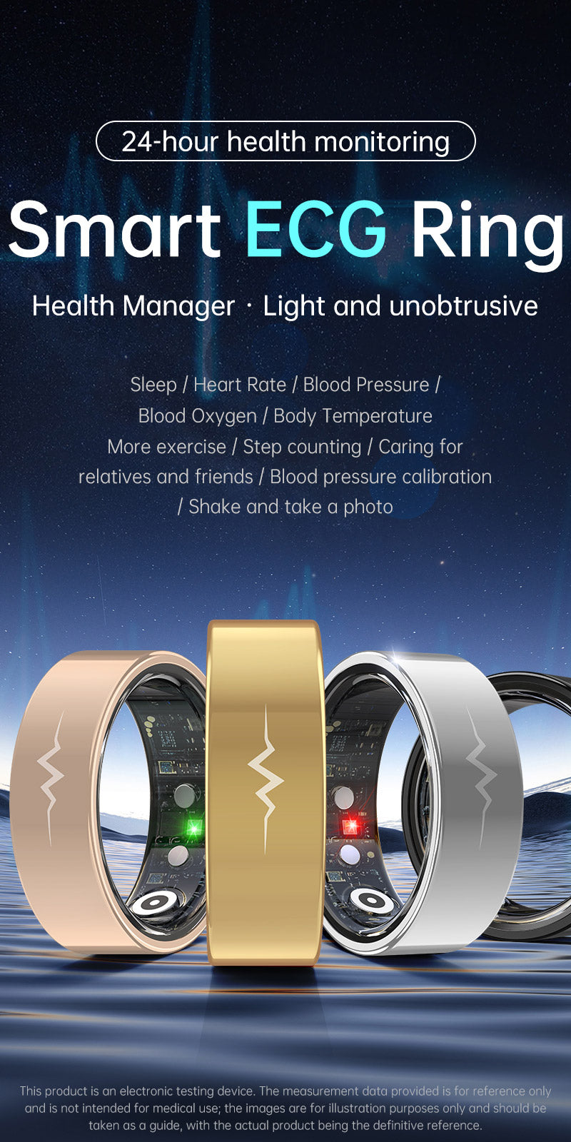 New smart ring R1005 lover's gift heart rate sleep blood sugar exercise monitoring hot sale！
