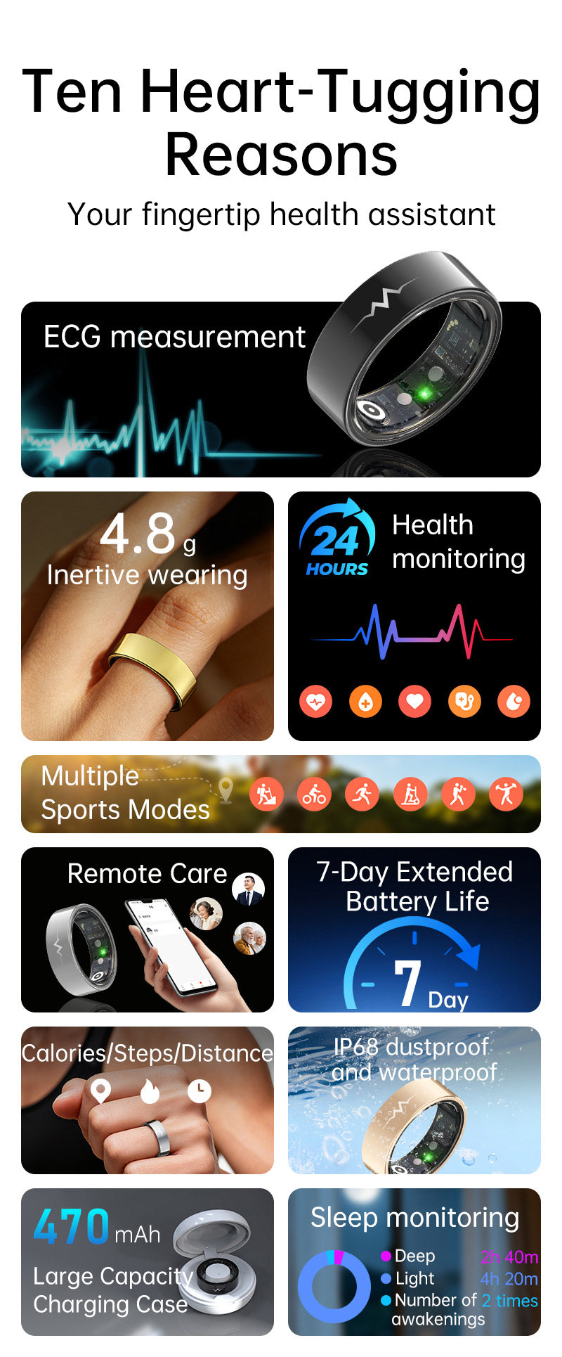 New smart ring R1005 lover's gift heart rate sleep blood sugar exercise monitoring hot sale！