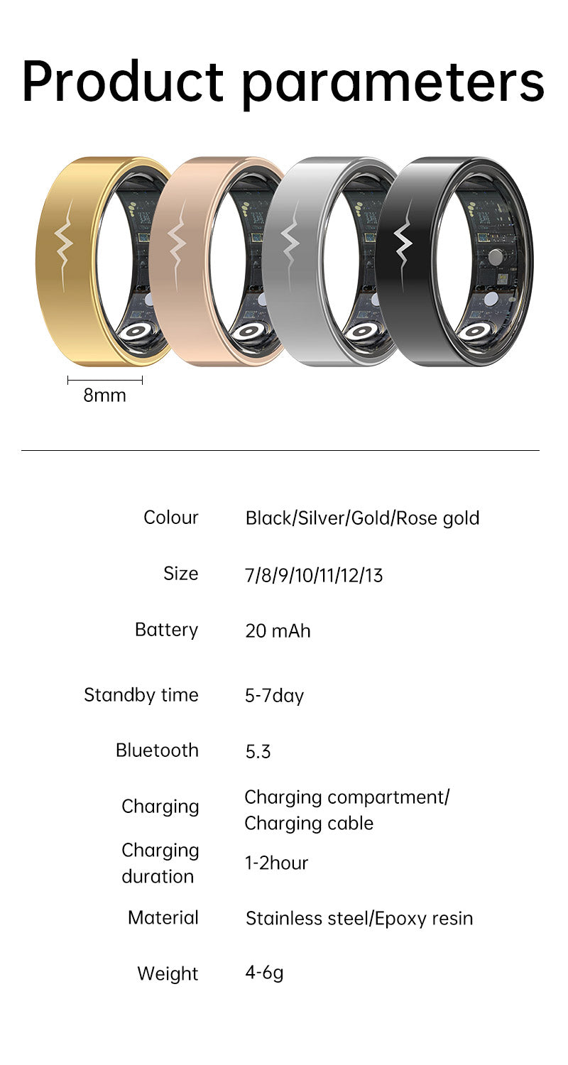 New smart ring R1005 lover's gift heart rate sleep blood sugar exercise monitoring hot sale！