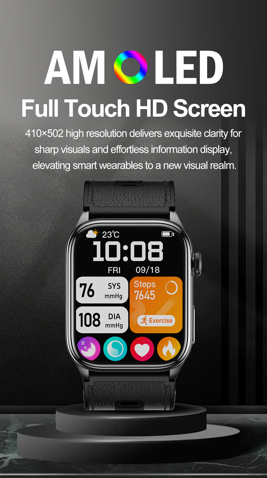 New smartwatch S101 lover's Gift bluetooth call health monitoring True blood pressure Air pump Blood glucose NFC ECG SOS