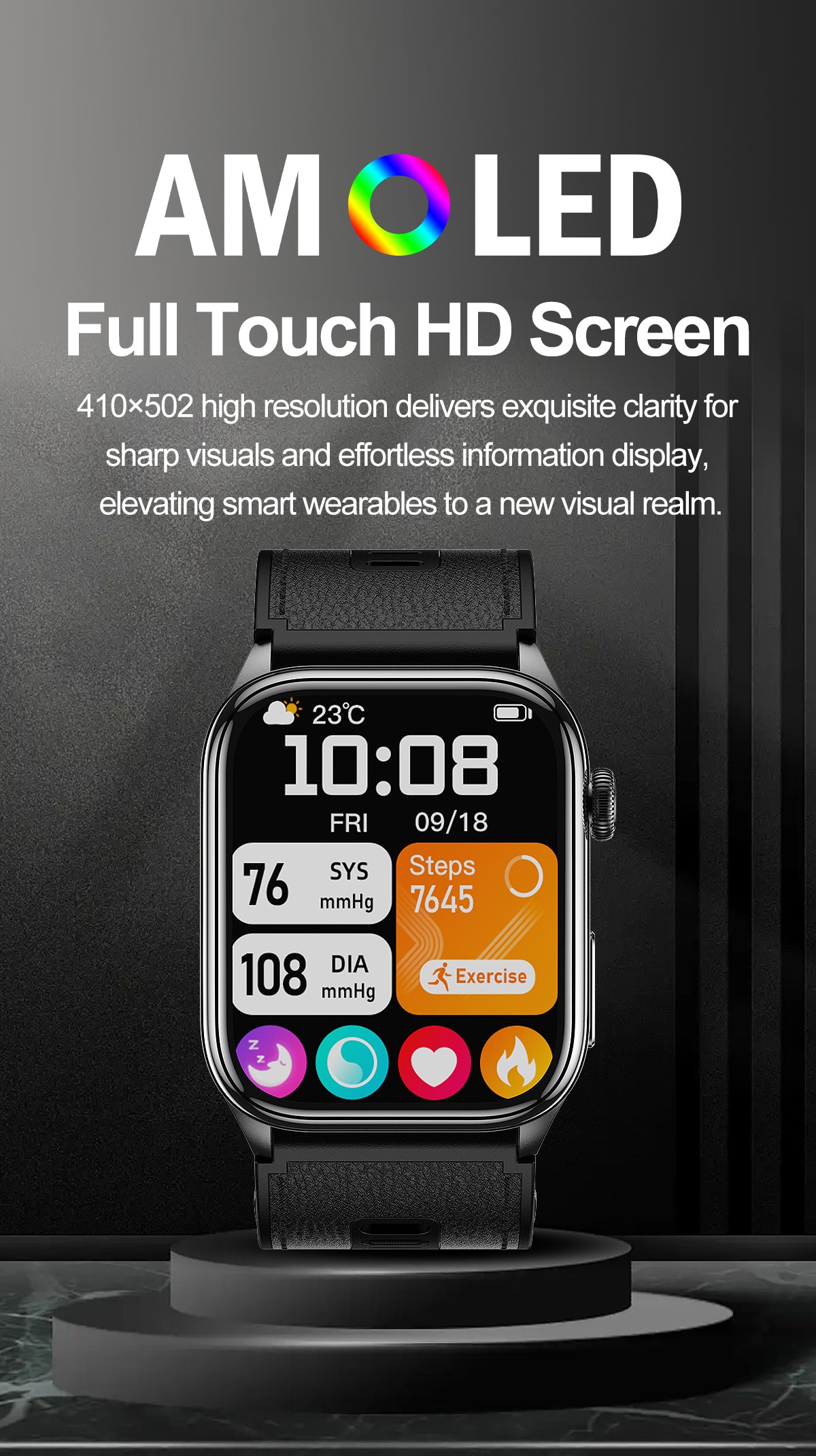 New smartwatch S101 lover's Gift bluetooth call health monitoring True blood pressure Air pump Blood glucose NFC ECG SOS