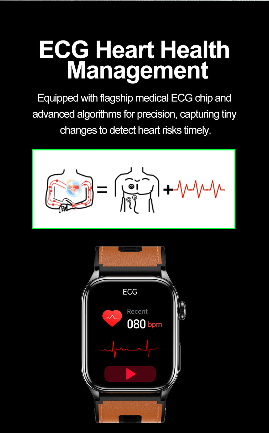 New smartwatch S101 lover's Gift bluetooth call health monitoring True blood pressure Air pump Blood glucose NFC ECG SOS