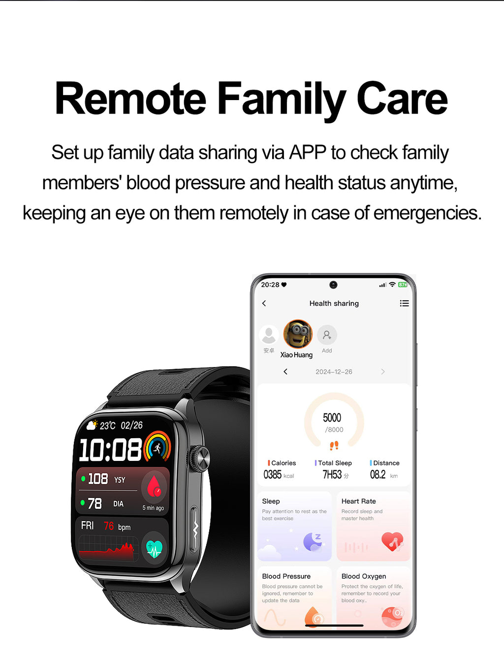 New smartwatch S101 lover's Gift bluetooth call health monitoring True blood pressure Air pump Blood glucose NFC ECG SOS