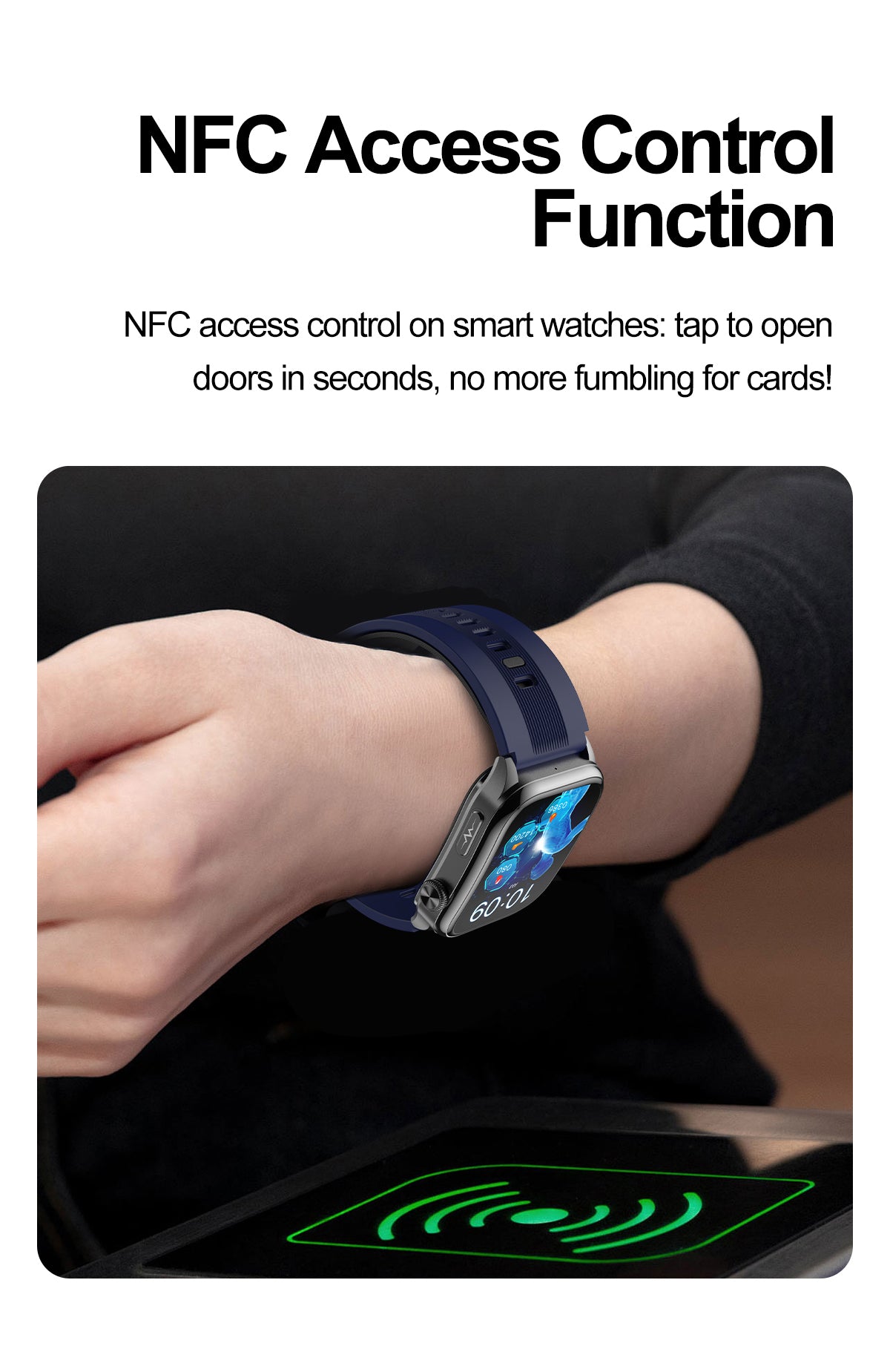 New smartwatch S101 lover's Gift bluetooth call health monitoring True blood pressure Air pump Blood glucose NFC ECG SOS