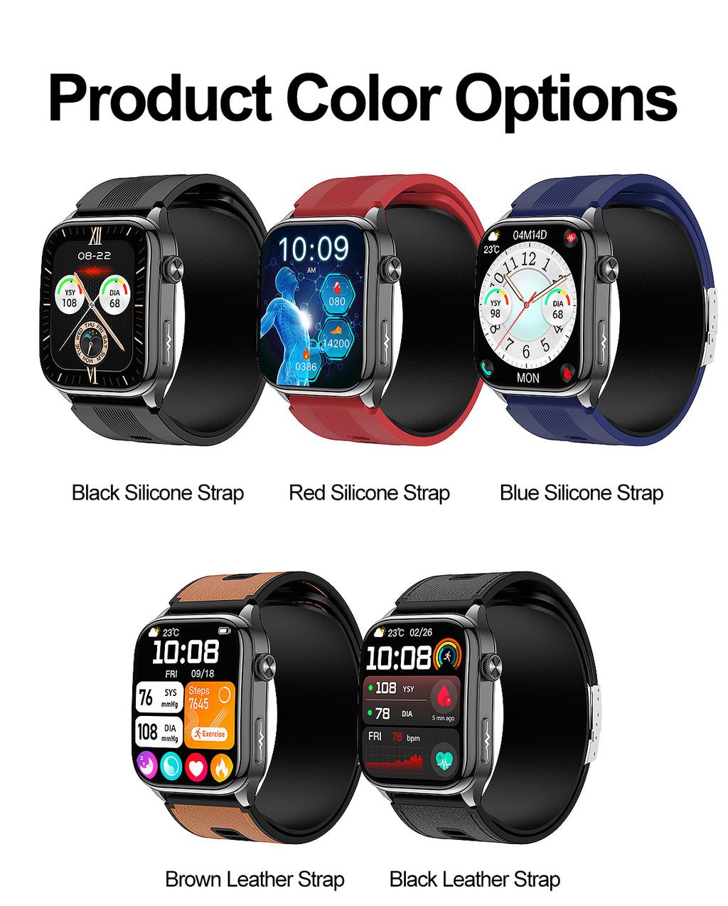 New smartwatch S101 lover's Gift bluetooth call health monitoring True blood pressure Air pump Blood glucose NFC ECG SOS