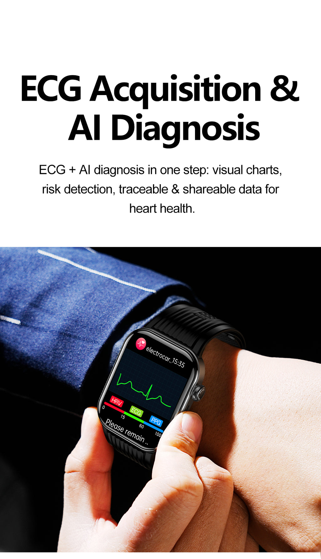 New smartwatch S191 Air pump+airbag type true blood pressure accurate test Bluetooth call ECG electrocardiogram blood sugar uric acid blood lipid body temperature blood oxygen sleep monitoring breathing training.