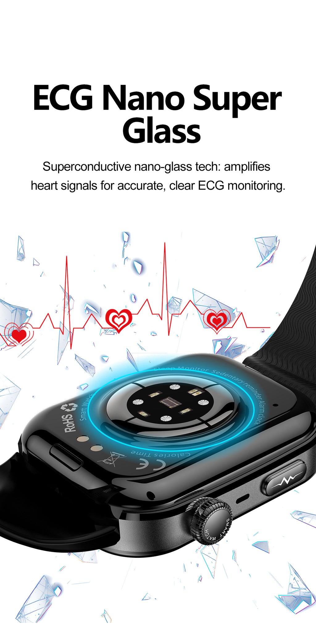 New smartwatch S191 Air pump+airbag type true blood pressure accurate test Bluetooth call ECG electrocardiogram blood sugar uric acid blood lipid body temperature blood oxygen sleep monitoring breathing training.