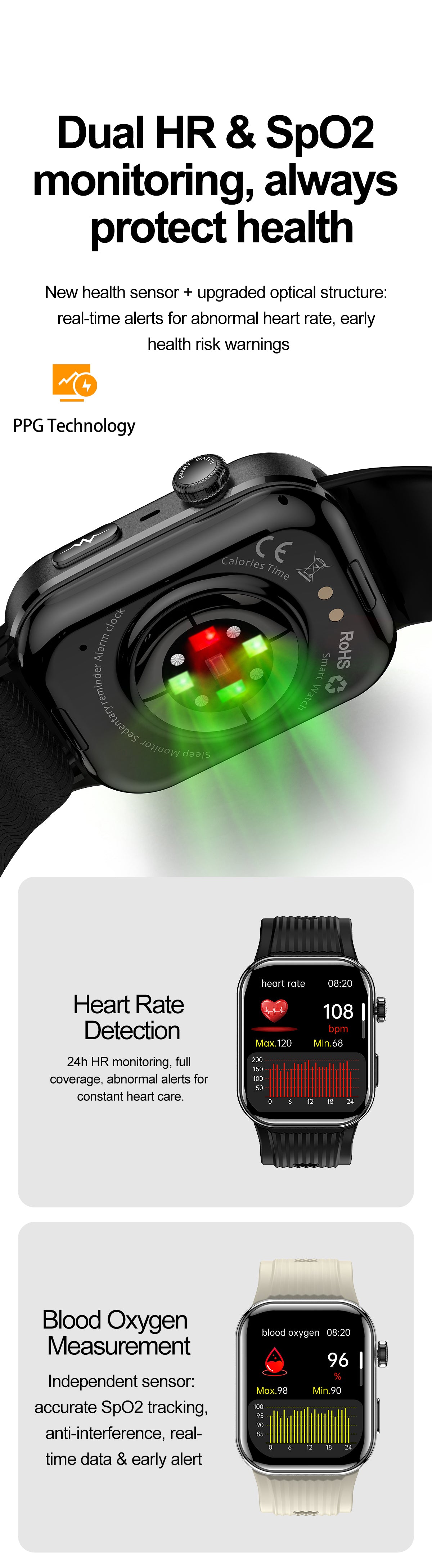New smartwatch S191 Air pump+airbag type true blood pressure accurate test Bluetooth call ECG electrocardiogram blood sugar uric acid blood lipid body temperature blood oxygen sleep monitoring breathing training.