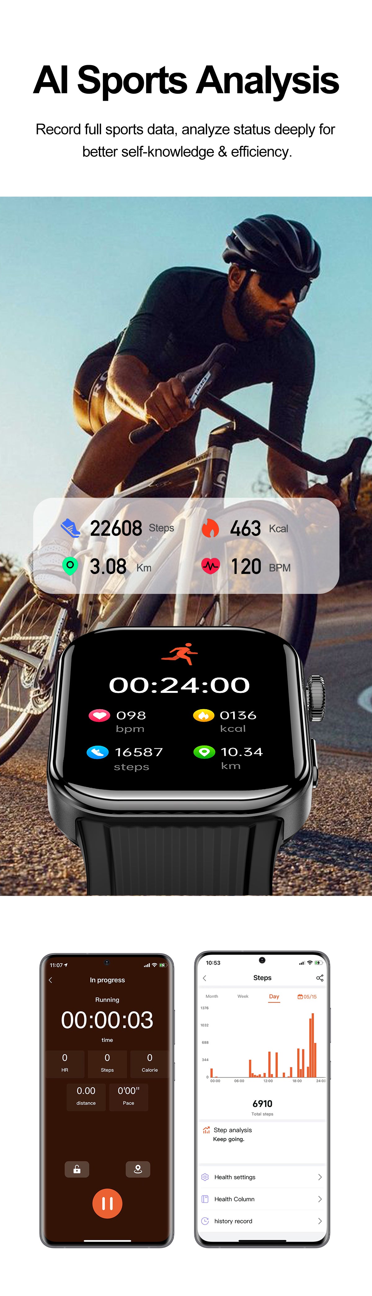 New smartwatch S191 Air pump+airbag type true blood pressure accurate test Bluetooth call ECG electrocardiogram blood sugar uric acid blood lipid body temperature blood oxygen sleep monitoring breathing training.