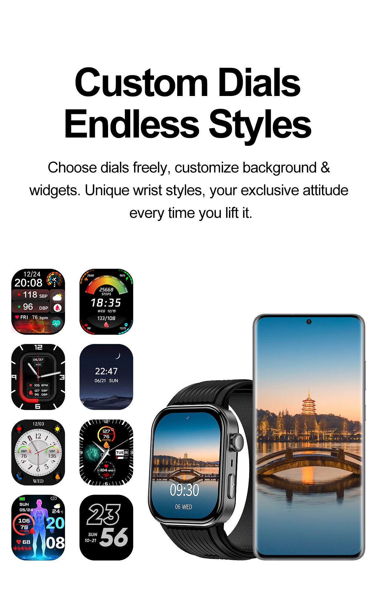 New smartwatch S191 Air pump+airbag type true blood pressure accurate test Bluetooth call ECG electrocardiogram blood sugar uric acid blood lipid body temperature blood oxygen sleep monitoring breathing training.