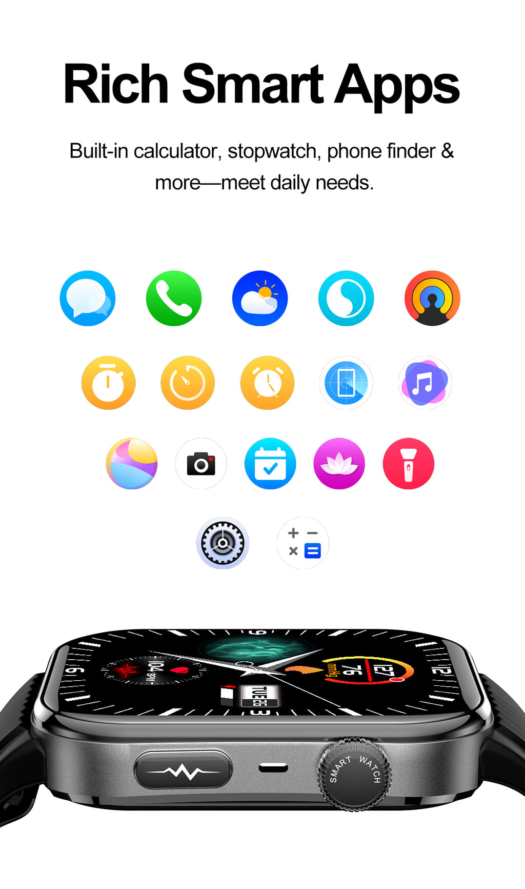 New smartwatch S191 Air pump+airbag type true blood pressure accurate test Bluetooth call ECG electrocardiogram blood sugar uric acid blood lipid body temperature blood oxygen sleep monitoring breathing training.