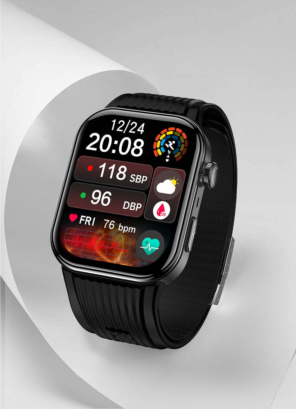 New smartwatch S191 Air pump+airbag type true blood pressure accurate test Bluetooth call ECG electrocardiogram blood sugar uric acid blood lipid body temperature blood oxygen sleep monitoring breathing training.